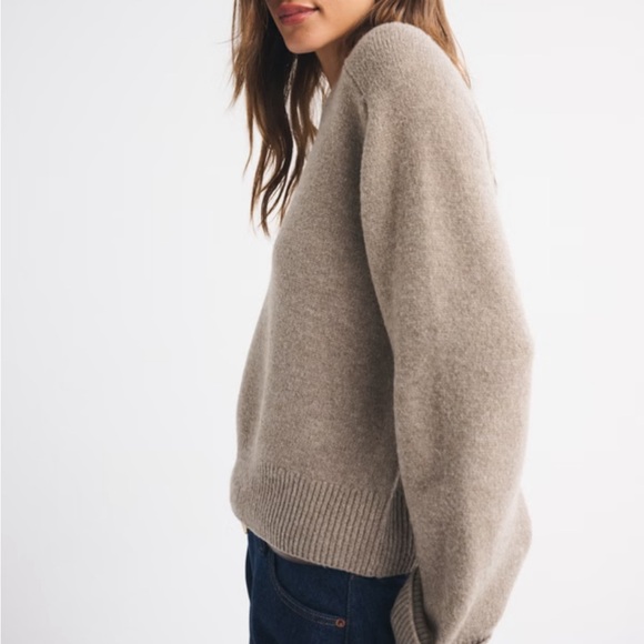 The A&F Madeline Crew Sweater in Light Brown - Picture 3 of 9